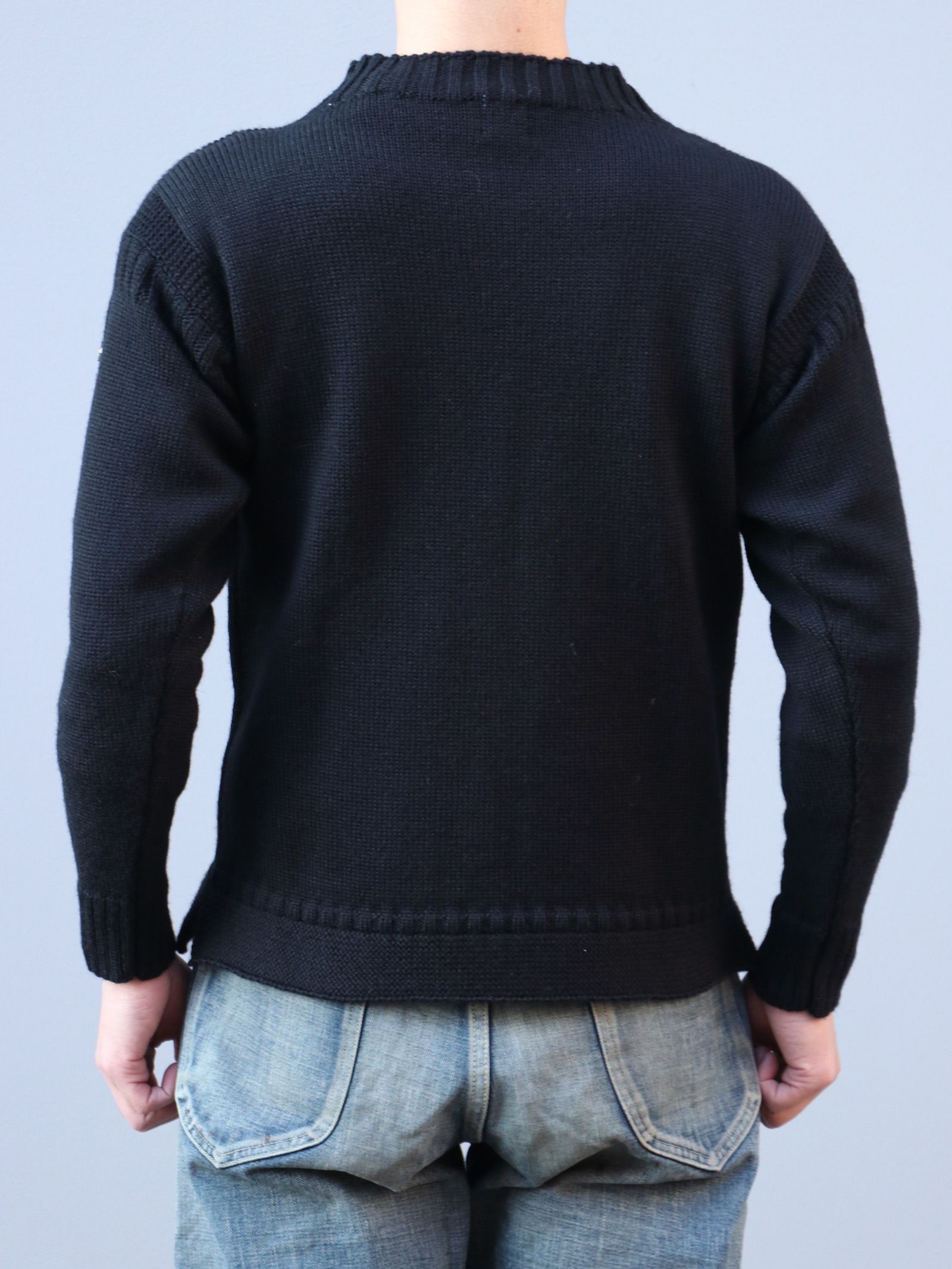 Lewis Leathers - AVIAKIT FISHERMAN JUMPER (BLACK) | SKANDA