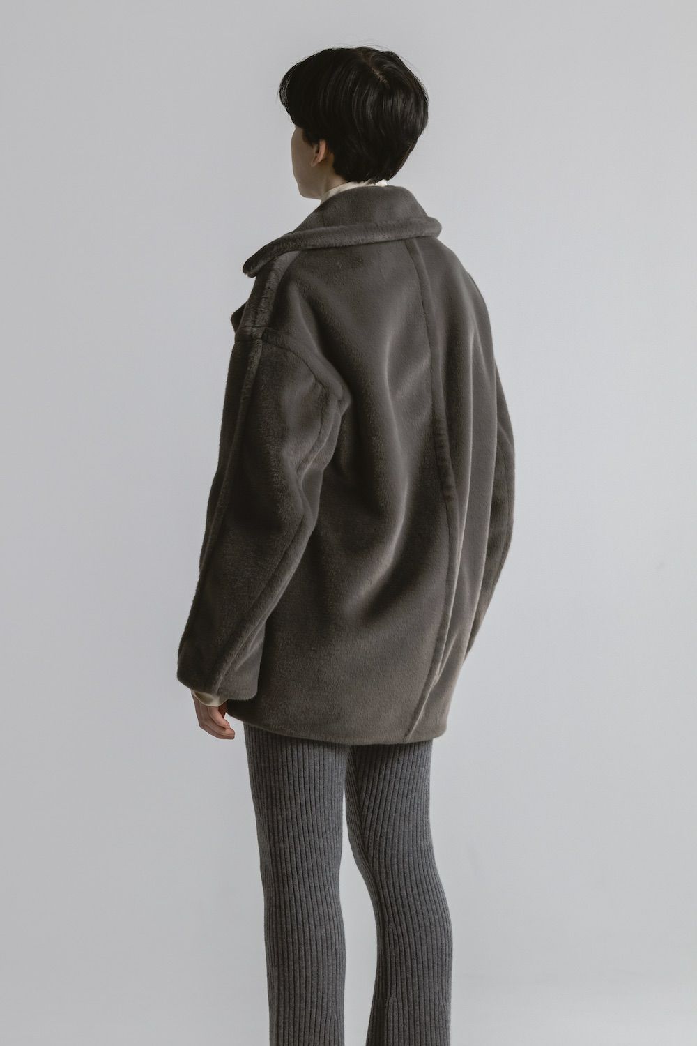 CINOH - BOA MIDDLE COAT / ボアミドルコート (グレー) | Sir online