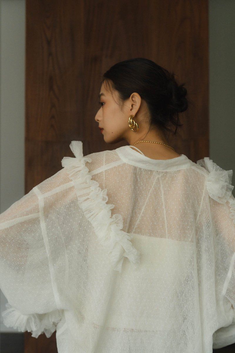 Knuth Marf - tulle design blouse / チュールデザインブラウス