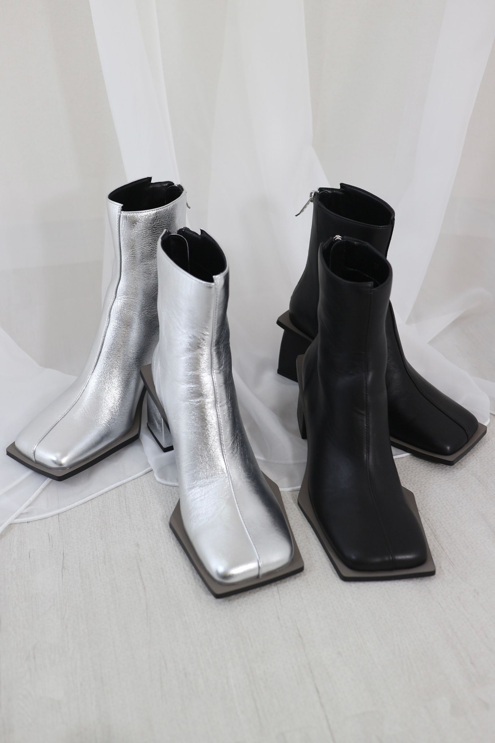 UN3D. - WIDE SQUARE SHORT BOOTS / ワイドスクエアショートブーツ