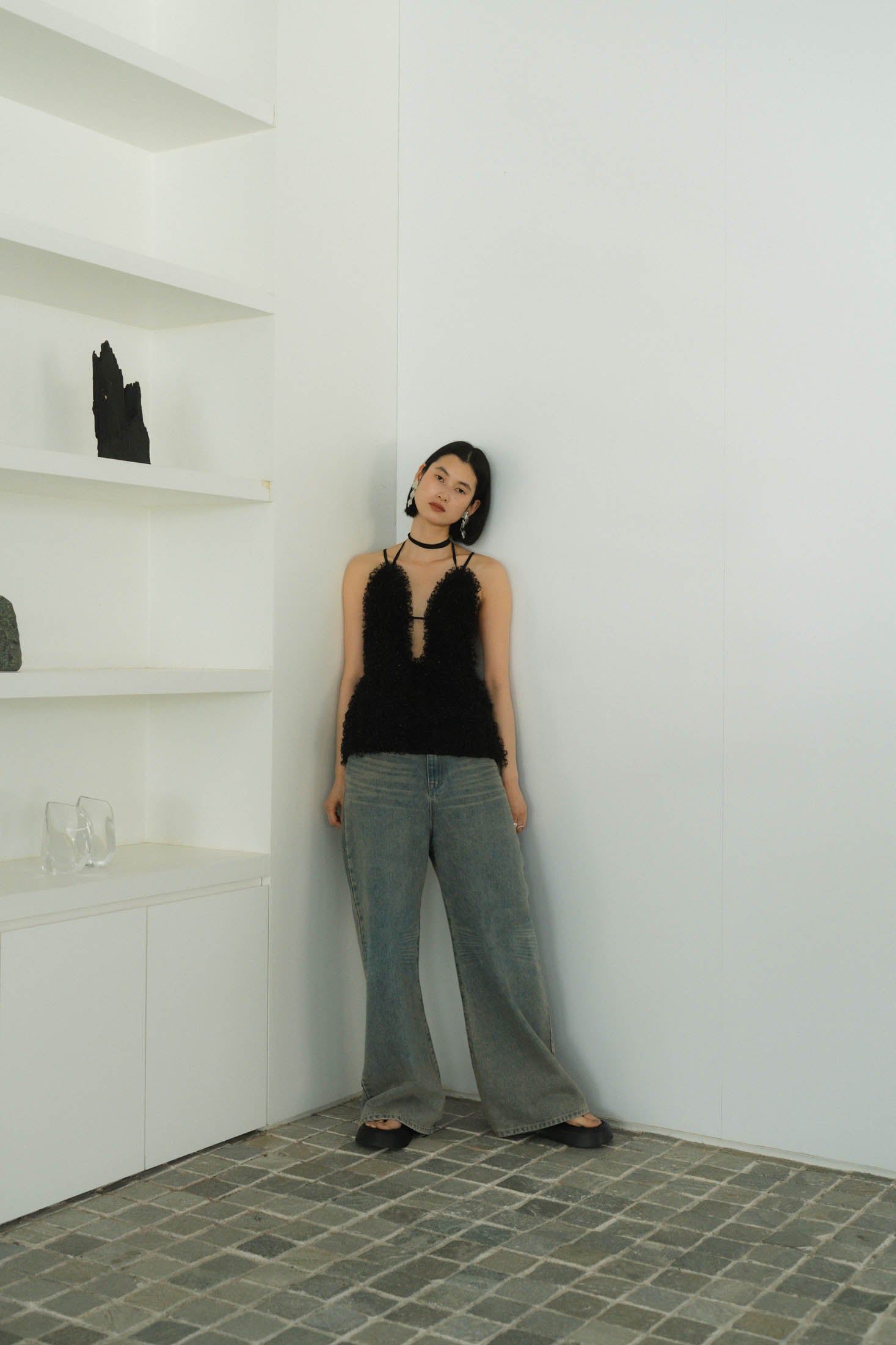 Knuth Marf - U neck tulle bustier / Uネック チュールビスチェ