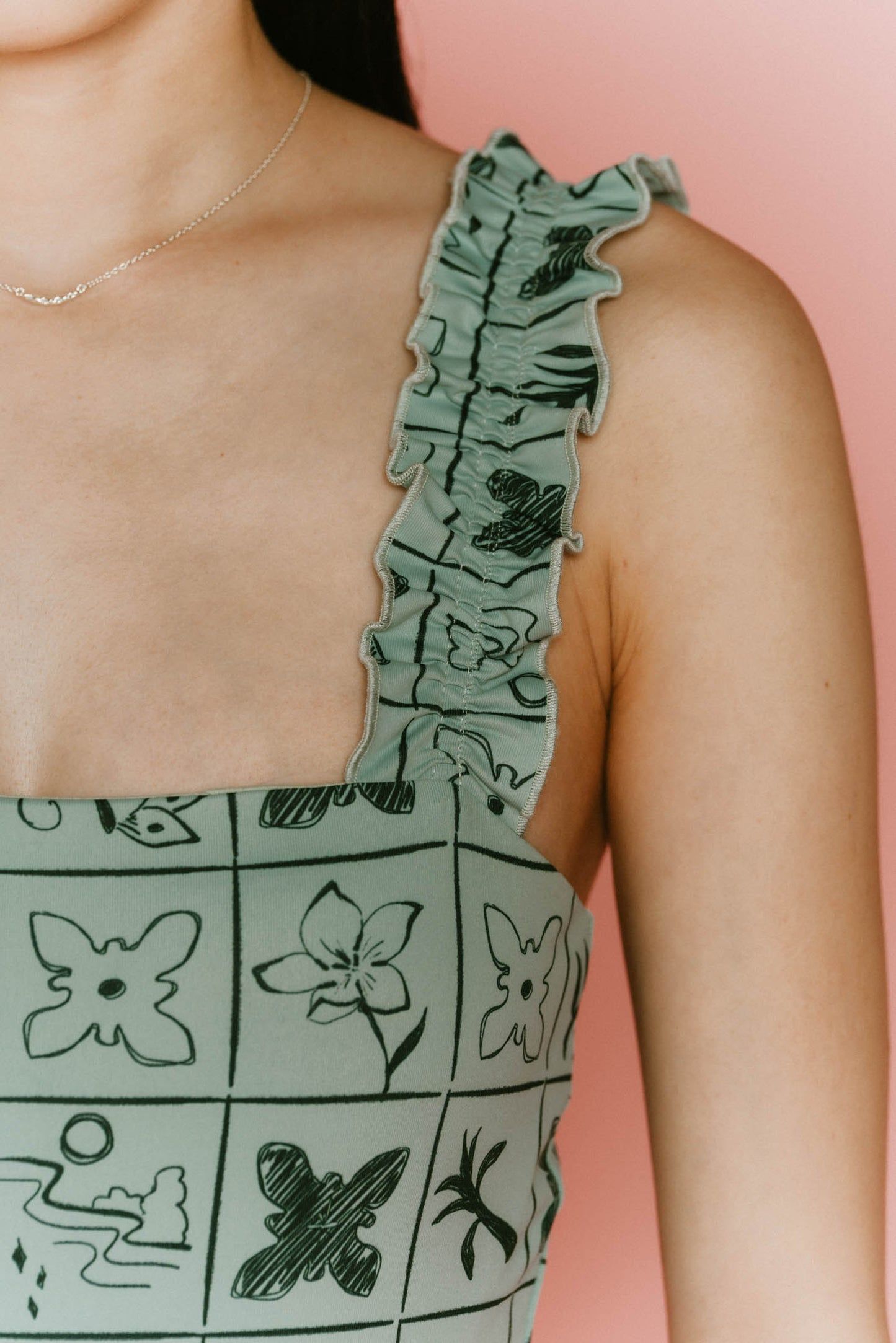 Knuth Marf - back open flower swim suit / バックオープン フラワー