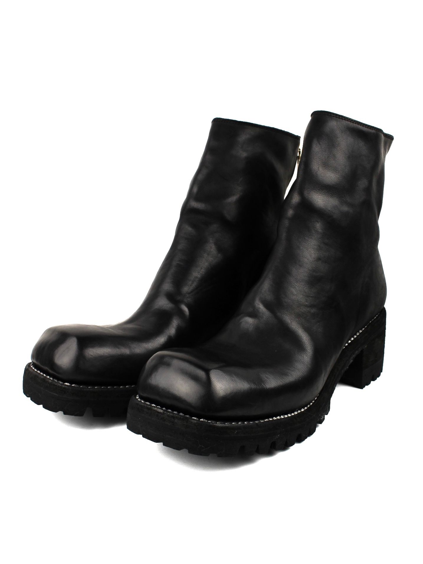 GUIDI - 【9086V】馬革 バックジップ ラバーソール ホースレザー