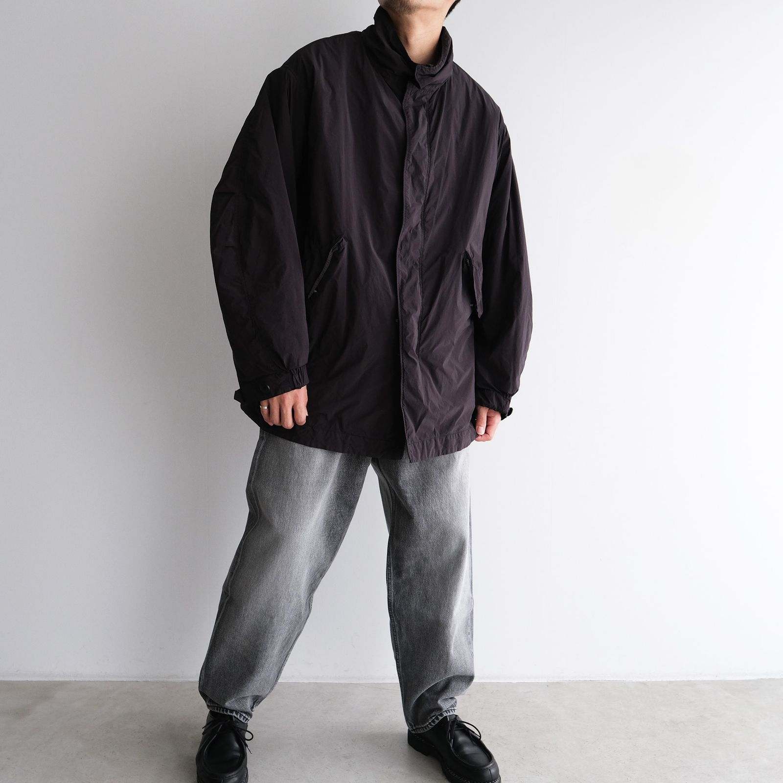 ATON - Air Weather Short Mods Coat -コート-（Black / ブラック