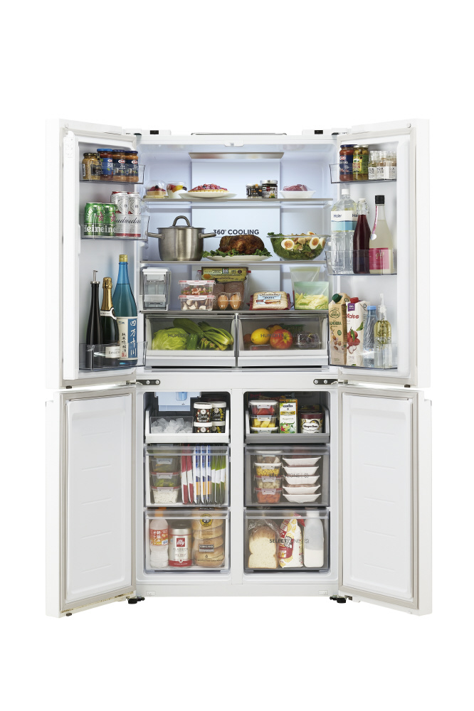 フレンチドア冷蔵庫 大容量冷凍庫 クリスタルホワイト JR-GX47A(W