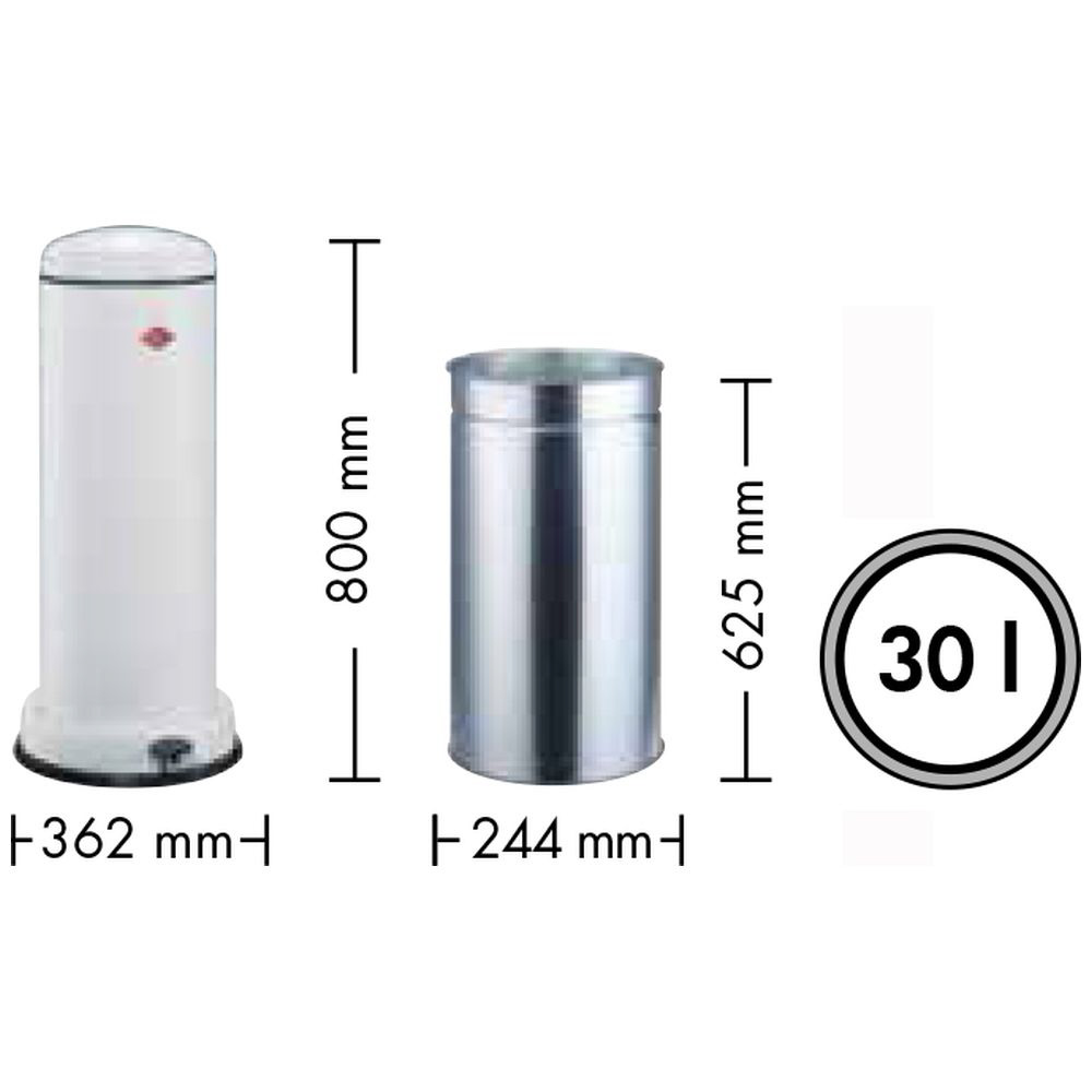 キッチンペダルビン＆メタルライナー30L BIG BASEBOY ブラックマット