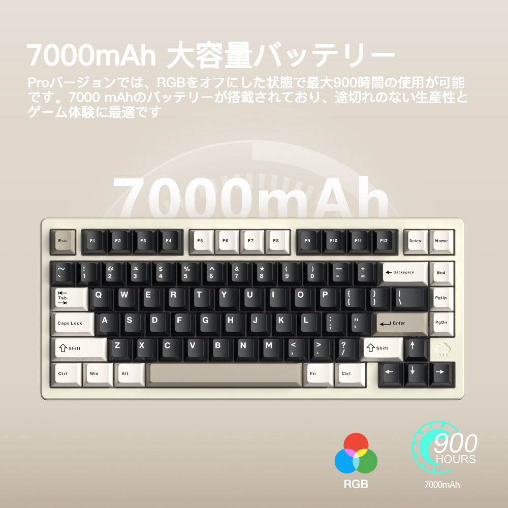 キーボード Rainy 75 Pro系モデル(英語配列) ホワイト PR75CWHT ［有線