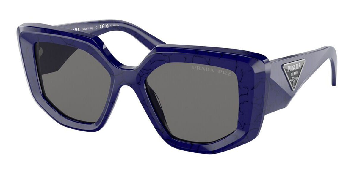 Prada PR 14ZSF Asian Fit Polarized 18D5Z1 幾何学形 Blue Marble
