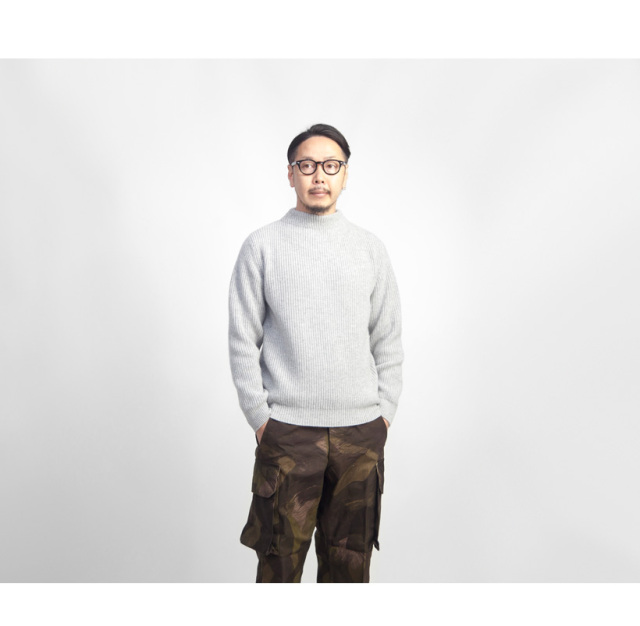 MOONCASTLE ムーンキャッスル カシミヤ100％ 片畔モックネックニット