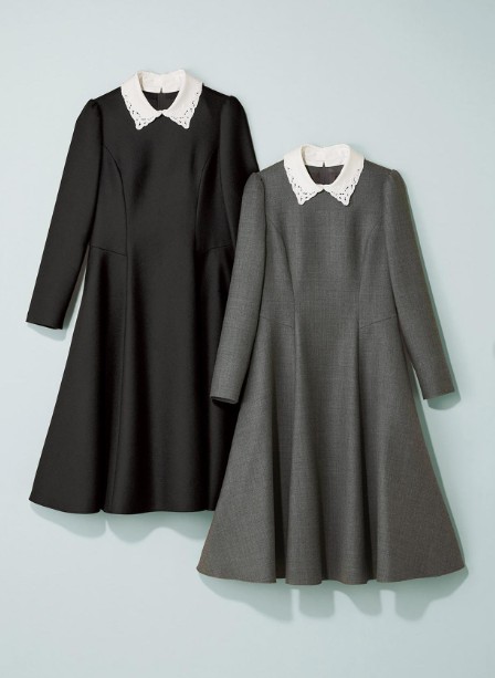 FOXEY BOUTIQUE(フォクシー) Precieuse 白襟ウールワンピース 42284