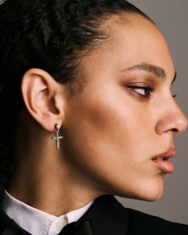 ANTIDOTE BUYERS CLUB 「Ornament Cross Earring」 SILVER950製 ピアス