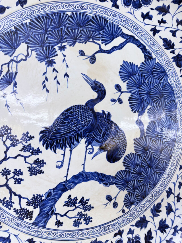 景徳鎮 青花鳳凰文大皿 【商品番号m-so002】