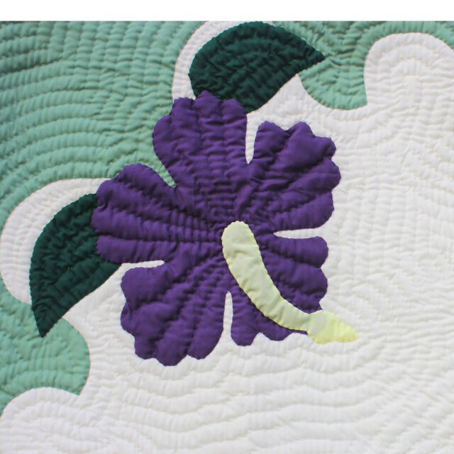 ハワイアンキルト タペストリー ハイビスカスマルチカラー 203cm×203cm