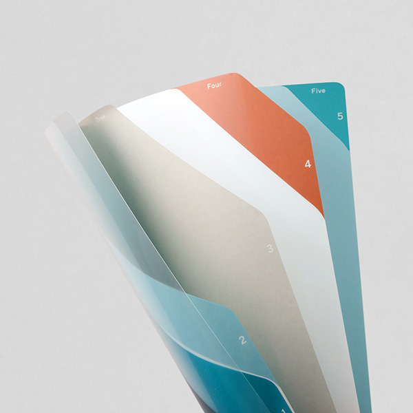 クリアファイル｜5ポケットクリアホルダー＜A4＞ ストライプ柄 紺