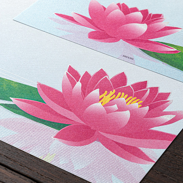 便箋｜紙シリーズ｜便箋 シルク 水鏡睡蓮柄(87175006)｜ミドリ