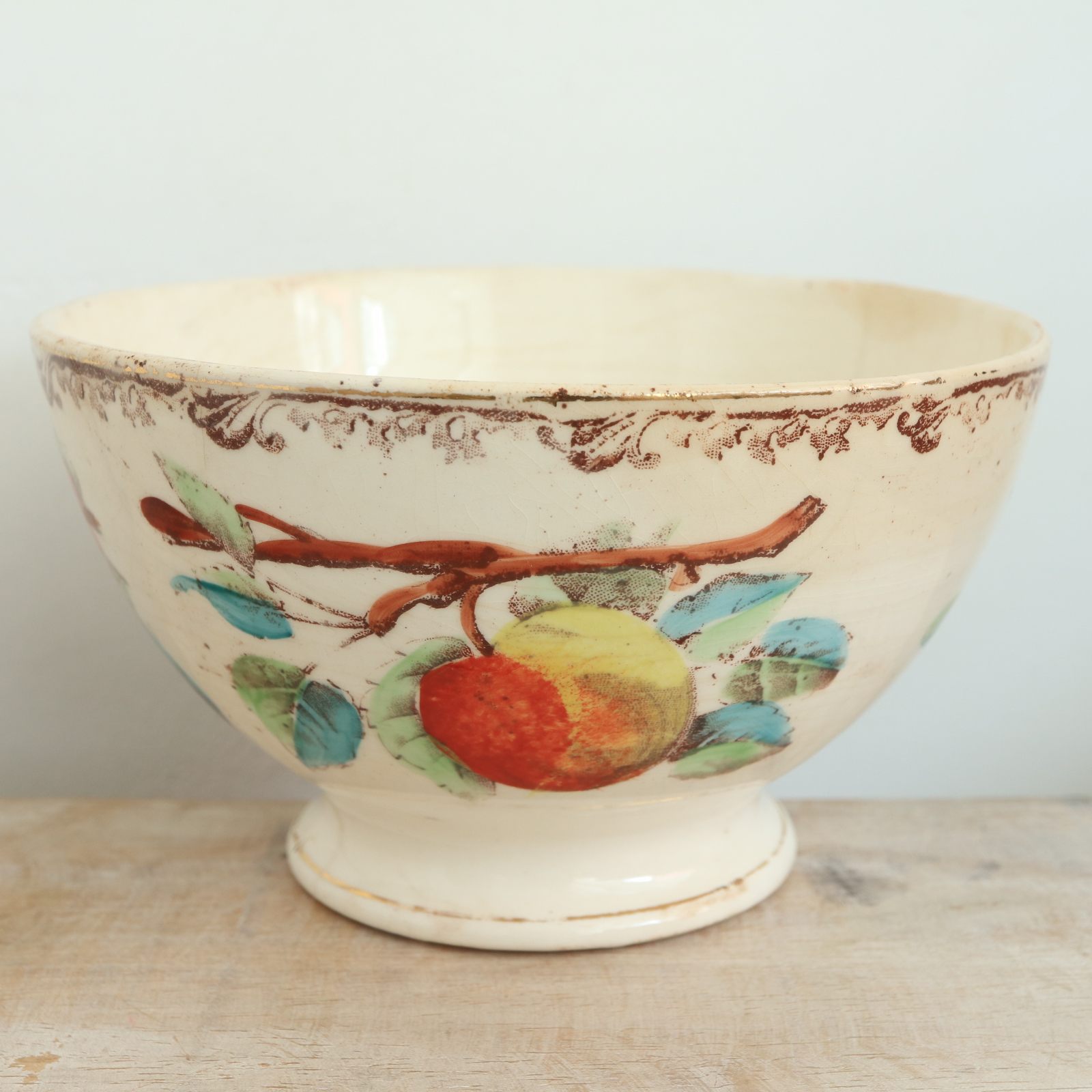 アンティーク カフェオレボウル リンゴ POMME AU PLANTEUR DE CAIFFA