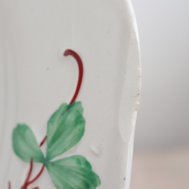 アンティークプレート デザート皿 イチゴ FRAISE フランス クレイユ