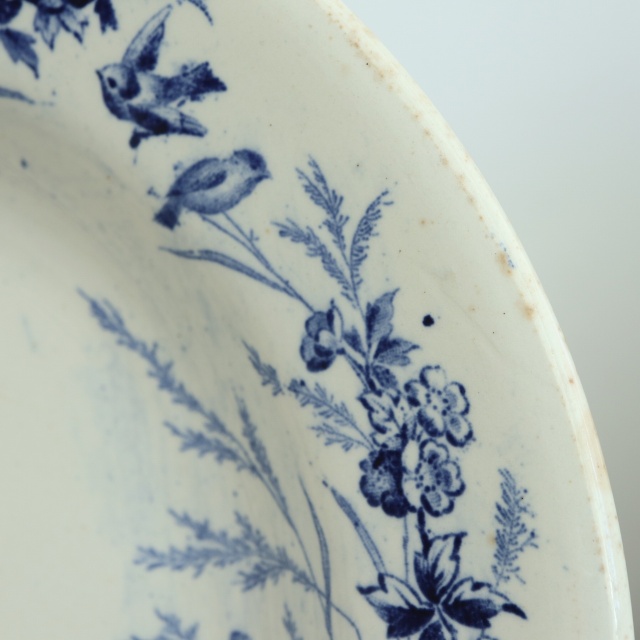 アンティーク プレート 深皿 LINOTTE フランス クレイユモントロー製