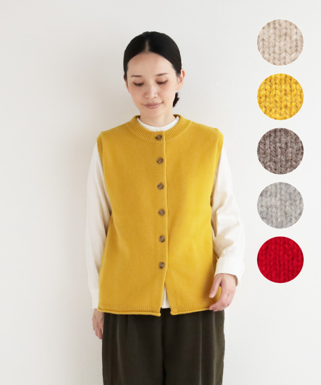 nofl】ウールカシミヤクルーネックベスト 644003830 | ナチュラル服