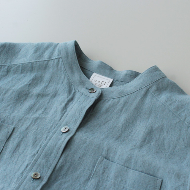 nofl】ベルギーリネンスタンドカラーシャツ 644207730 | ナチュラル服