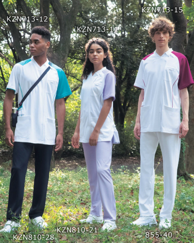 KZN713 スクラブジャケット 半袖 (男女兼用) KAZEN (カゼン)