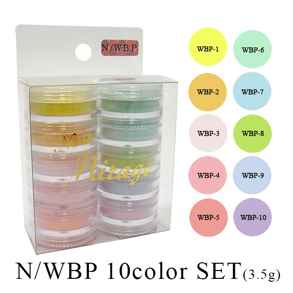 Mirage】 カラーパウダー 3.5g×10色セット N/WBP（鮮やかなパステル