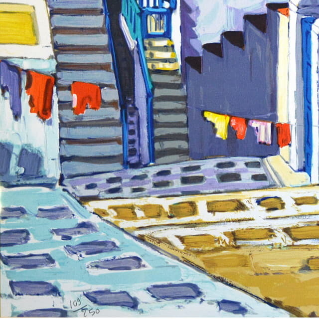 ジャン・クロード・キリチ「エーゲ海の眺め」リトグラフ 直筆サイン