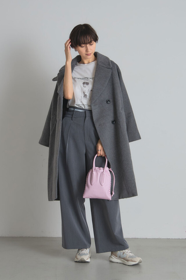 ウール混ビッグカラーチェスターコート