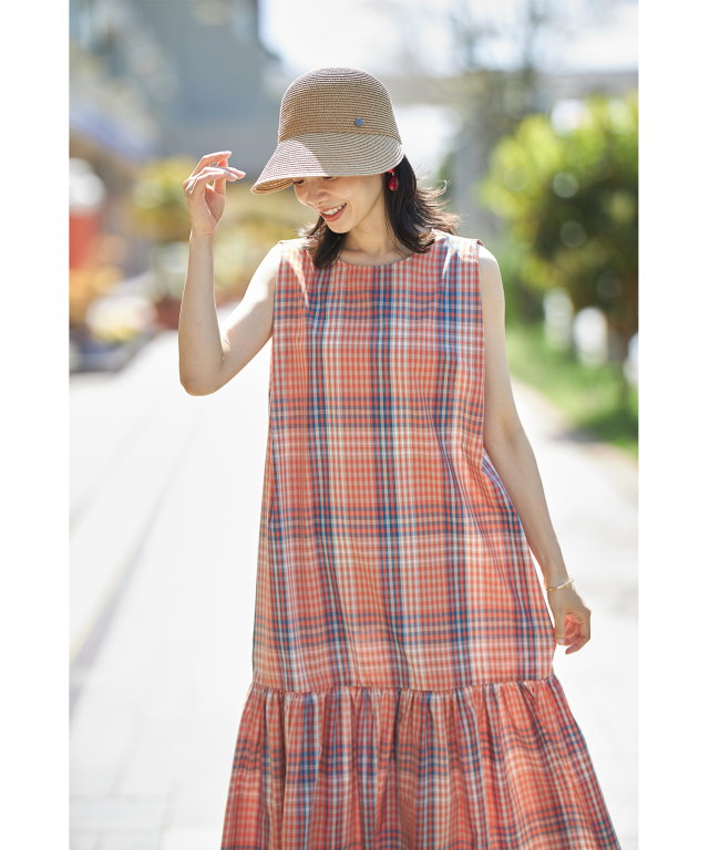 マドラスチェックノースリーブワンピース※WEB Store限定販売