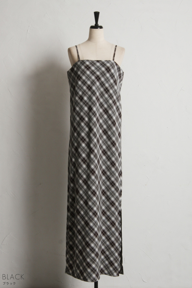 バイアスチェックキャミワンピース※一部店舗のみ入荷