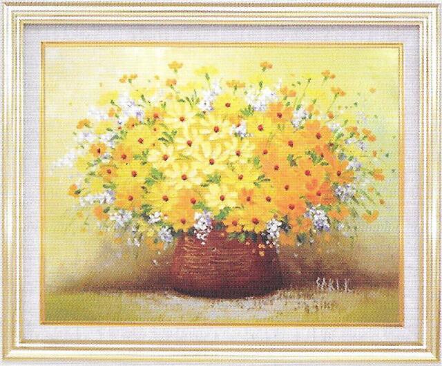 油彩画 木村咲黄色い小花 F6 額縁付きの購入なら絵画販売のアート