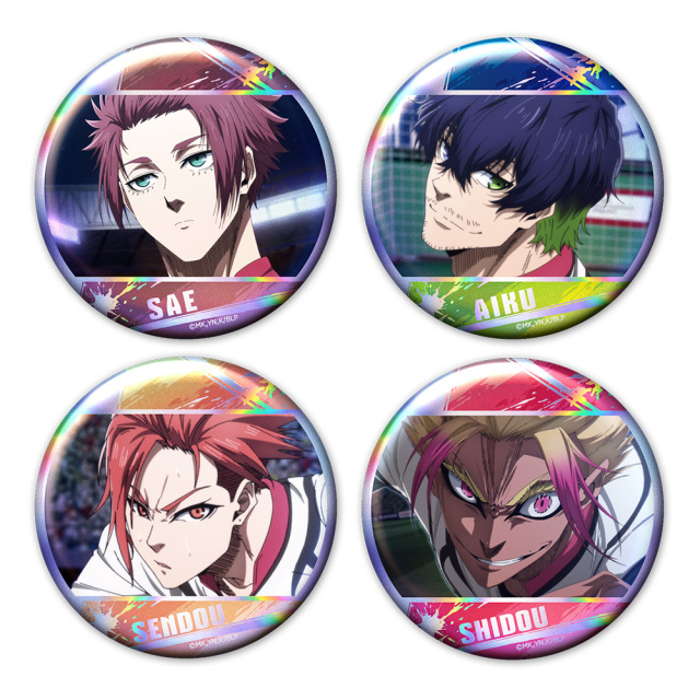 アニメ「ブルーロック」 オーロラ缶バッジ4個セット 冴＆愛空＆閃堂＆士道