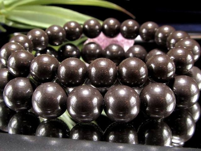 シックなブラックカラー 黒北投石 ブラックホクトライト ブレスレット