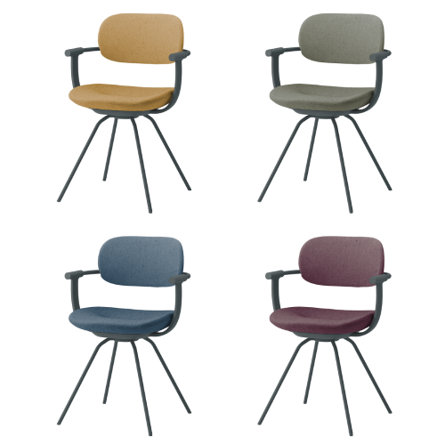 イトーキ バーテブラ03チェア 4本回転脚 布張り CD張地 肘付 スチール