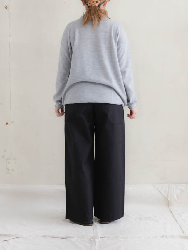 THE HINOKI ザ ヒノキ / オーガニックコットンチノ1タックパンツ ブラック