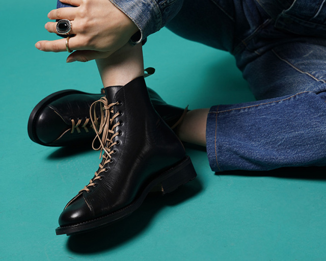 LA POCHE ラポシュ ANNE アン カーフレザー 牛革 アスレチックブーツ