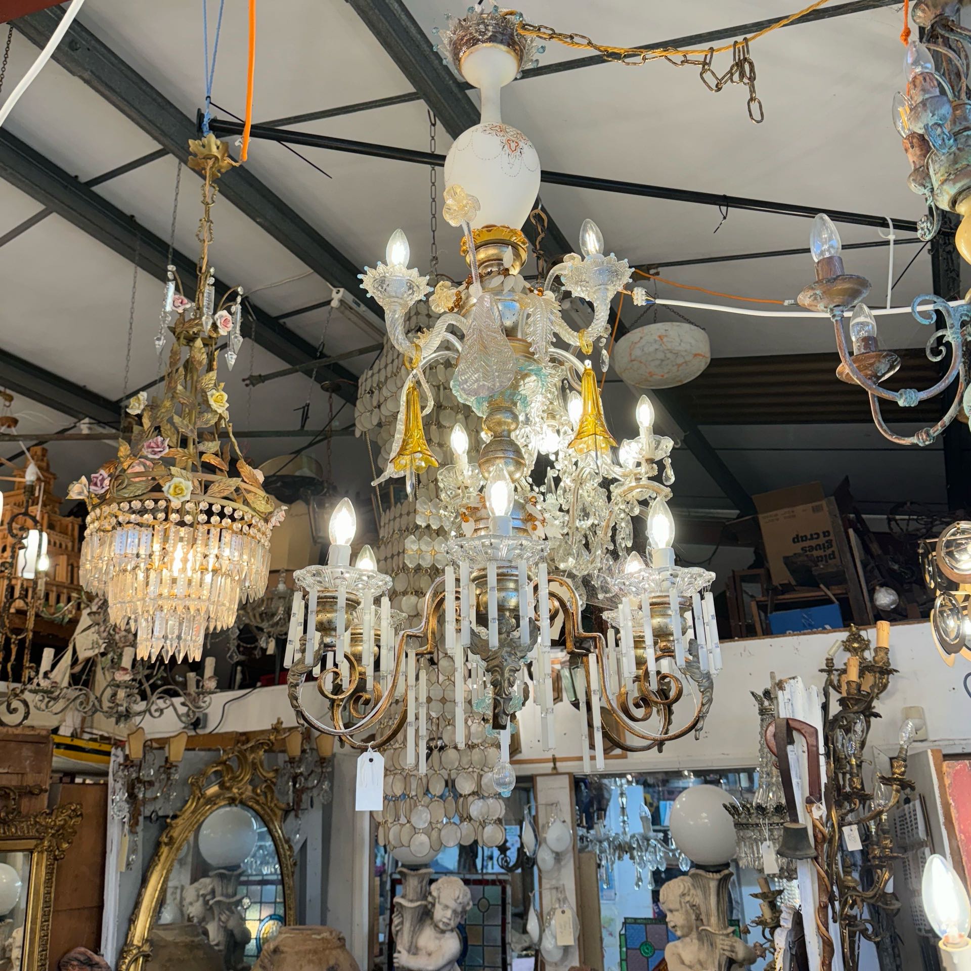 イタリア 1900年代 ガラス シャンデリア