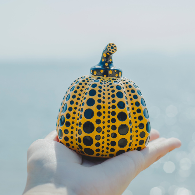 Max.5】草間彌生南瓜オブジェ 黄_Yayoi Kusama Pumpkin Object YELLOW