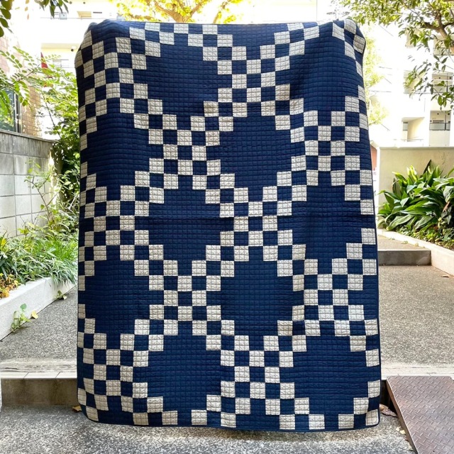 Basshu】 Patchwork Quilt Cover / NAVY 商品番号【888018】
