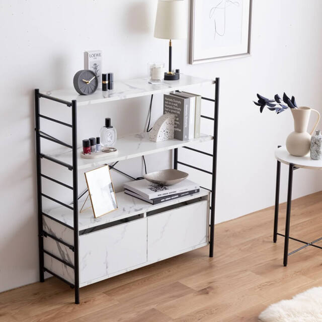 Lola（ローラ） 引き出し付きラックシェルフ 幅80cmタイプ