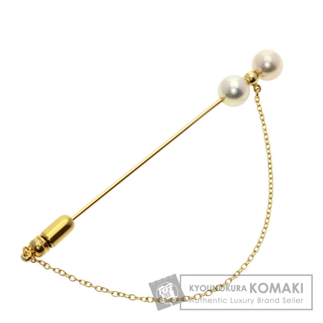 MIKIMOTO ミキモト パール 真珠 ピンブローチ ブローチ K18イエロー