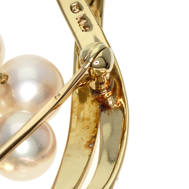 MIKIMOTO ミキモト フラワーモチーフ パール 真珠 ブローチ K14