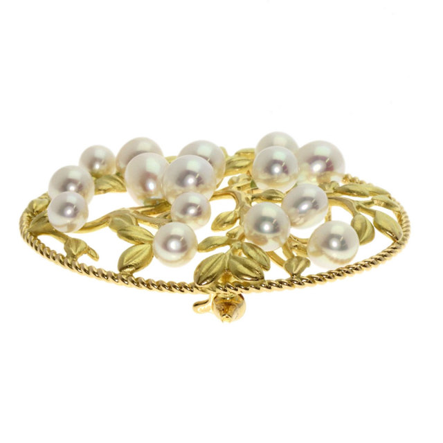 TASAKI タサキ パール 真珠 ブローチ K18イエローゴールド レディース