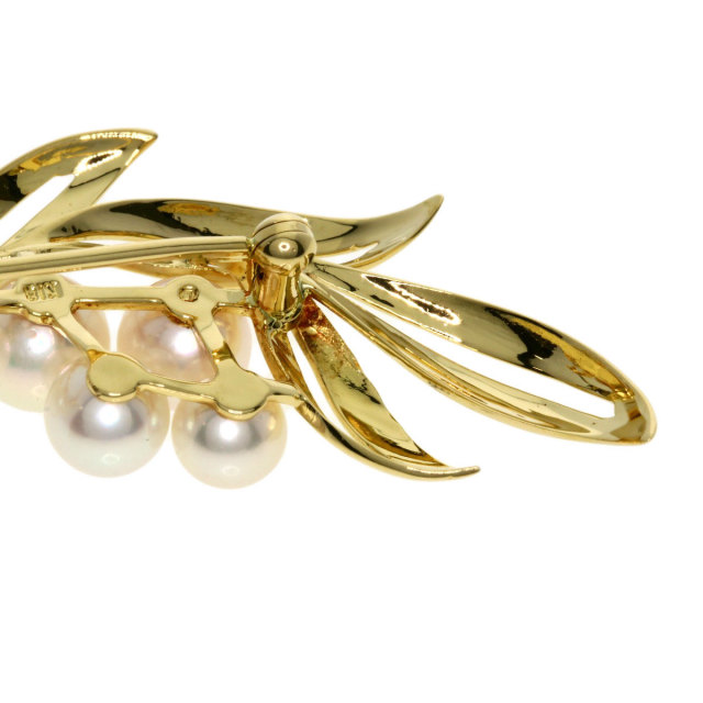 MIKIMOTO ミキモト パール 真珠 ブローチ K18イエローゴールド
