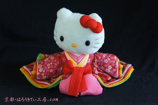 本物仕立の着物！高級着物ハローキティぬいぐるみ/和風キティ