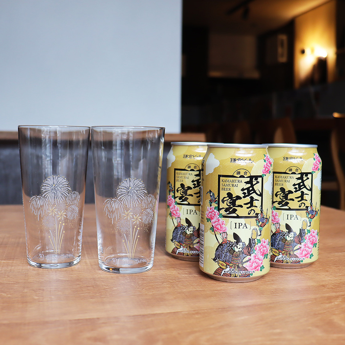武士の宴 ビール3本×冷感花火タンブラーのセット