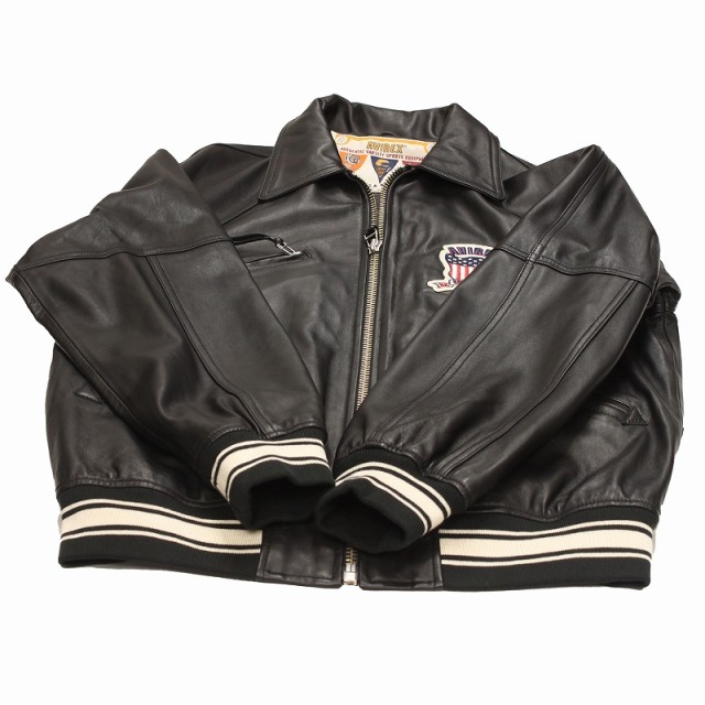 AVIREX 人気スタジャン レザーメンズ 本革ジャケット ヴァーシティ