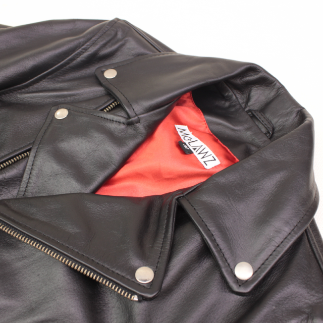 Mo-Laws 水牛革 ダブルライダースジャケット UKタイプ メンズ ブラック
