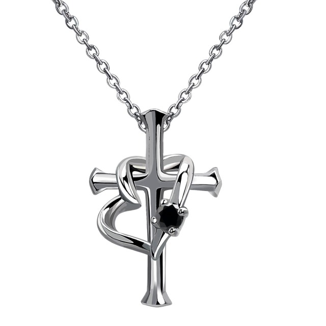ネックレス メンズ シルバー925 sv925 銀 ラヴァーズ クロス p5805-b