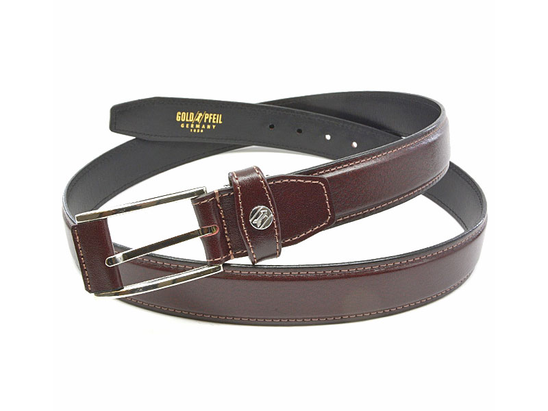 オックスフォードレザー 30mm幅 ピン式 ベルト 「ゴールドファイル